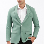 Notched Lapel Collar Single-Breasted Slim Fit Formal Blazer